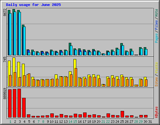 Daily usage for June 2025