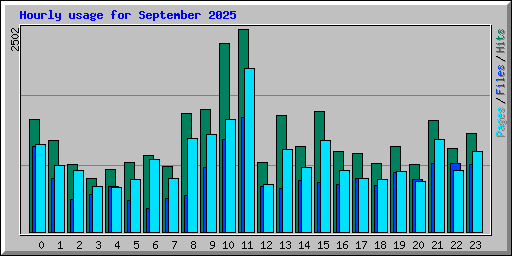 Hourly usage for September 2025